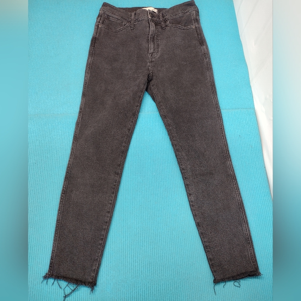 Madewell 10" High Rise Women's Skinny Ankle Jeans - Raw Frayed Hem 29 Pet